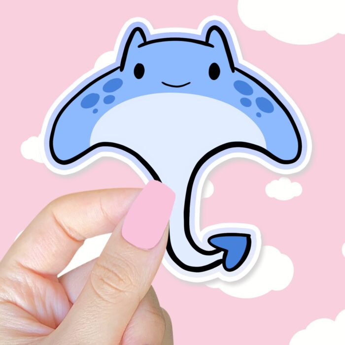 Manta Ray Blue Sticker