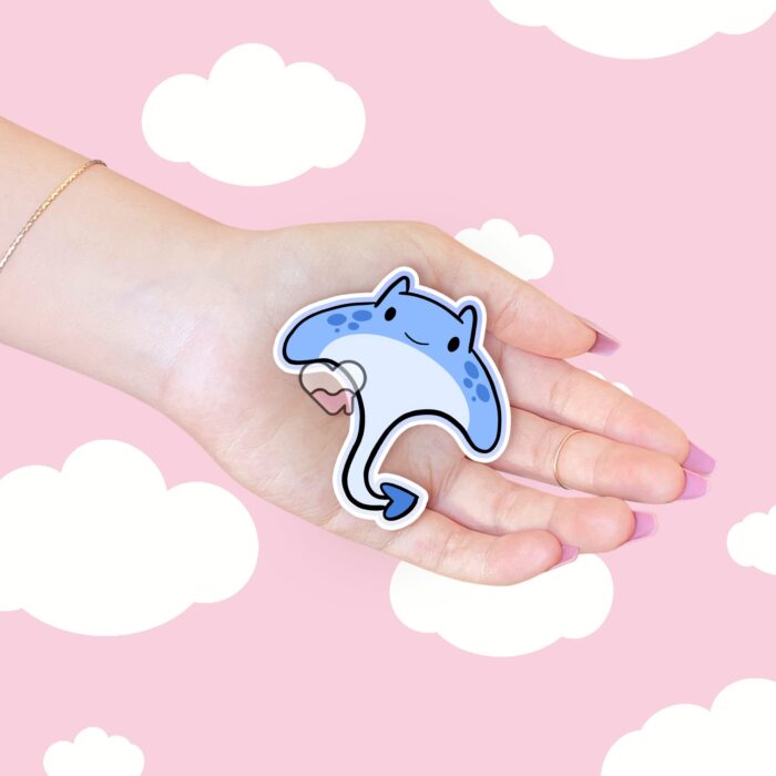 Manta Ray Blue Sticker