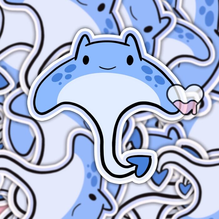 Manta Ray Blue Sticker