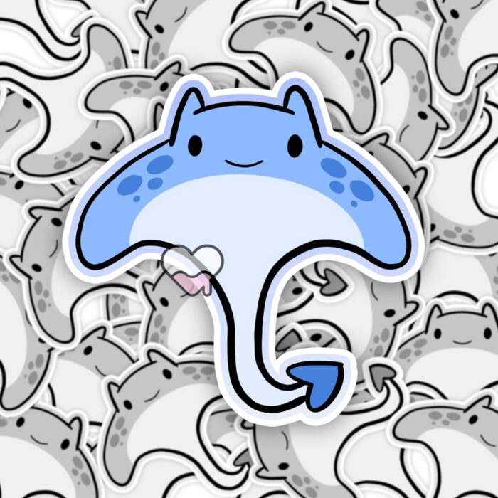 Manta Ray Blue Sticker