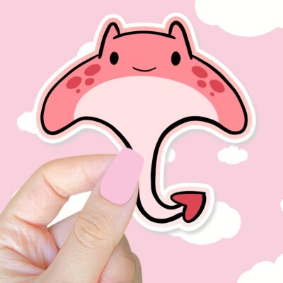 Manta Ray Pink Sticker