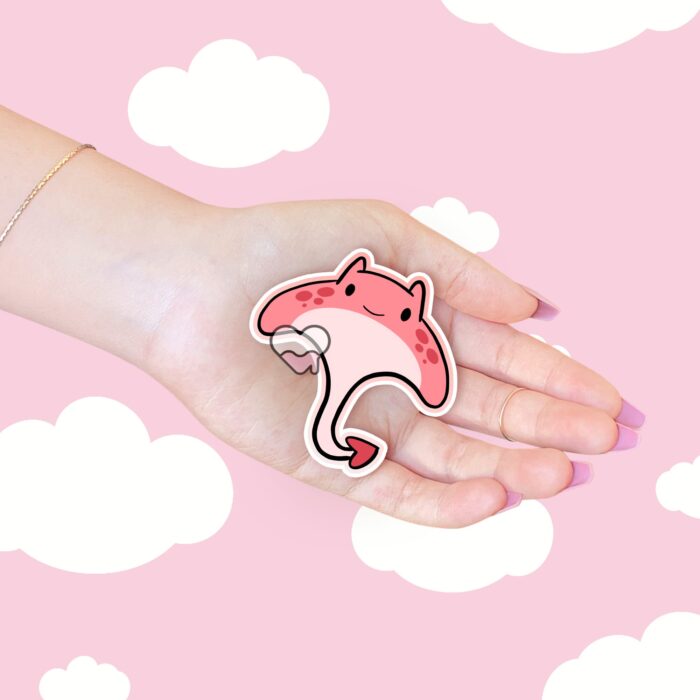 Manta Ray Pink Sticker