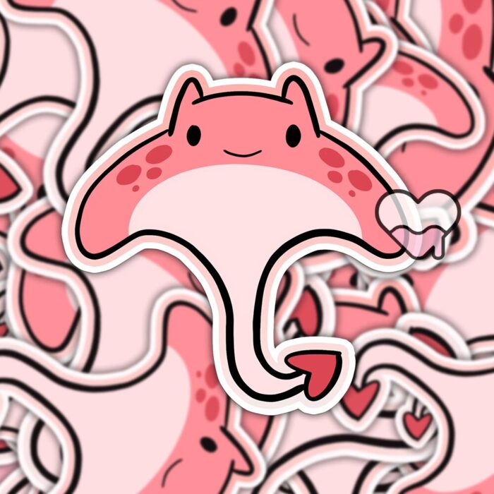 Manta Ray Pink Sticker