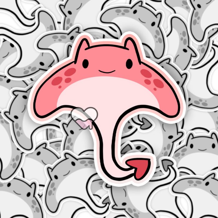 Manta Ray Pink Sticker