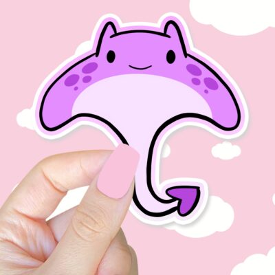 Manta Ray Purple Sticker