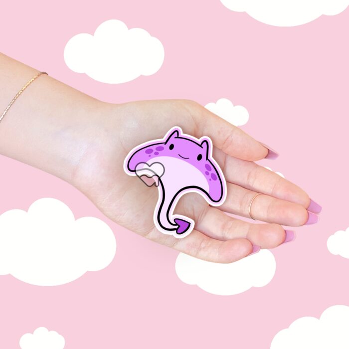 Manta Ray Purple Sticker