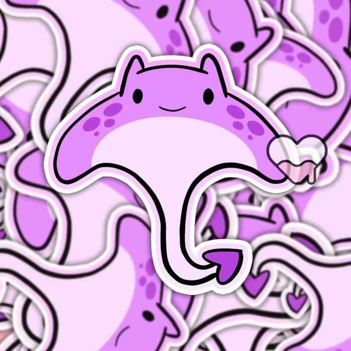 Manta Ray Purple Sticker