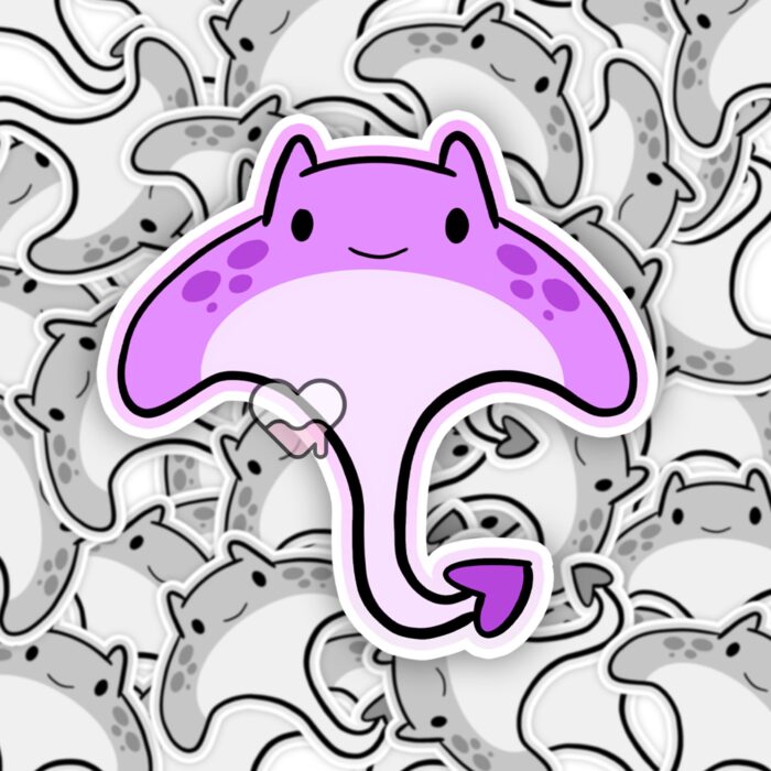 Manta Ray Purple Sticker