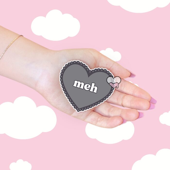Meh Heart Sticker