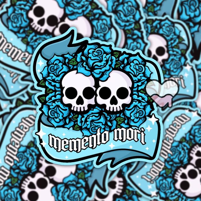 Memento Mori Blue Sticker