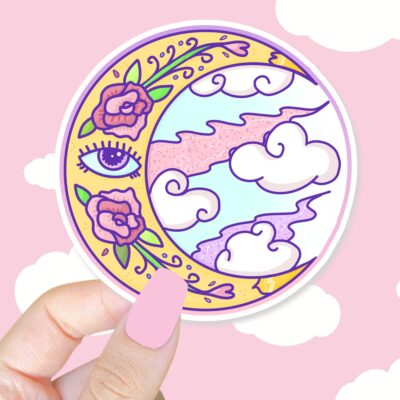 Mystical Moon and Clouds Sticker