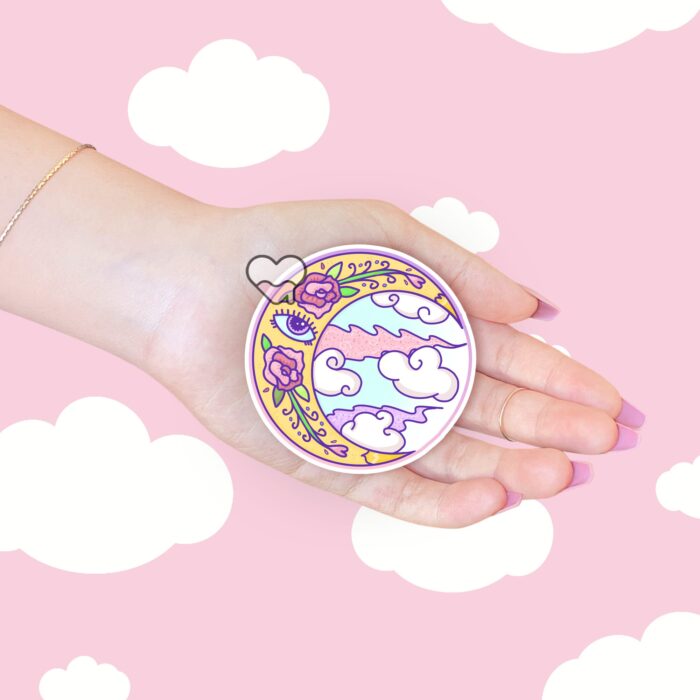 Mystical Moon and Clouds Sticker