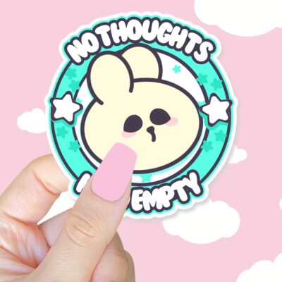 No Thoughts Head Empty Bunny Sticker