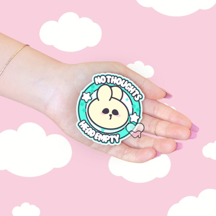 No Thoughts Head Empty Bunny Sticker