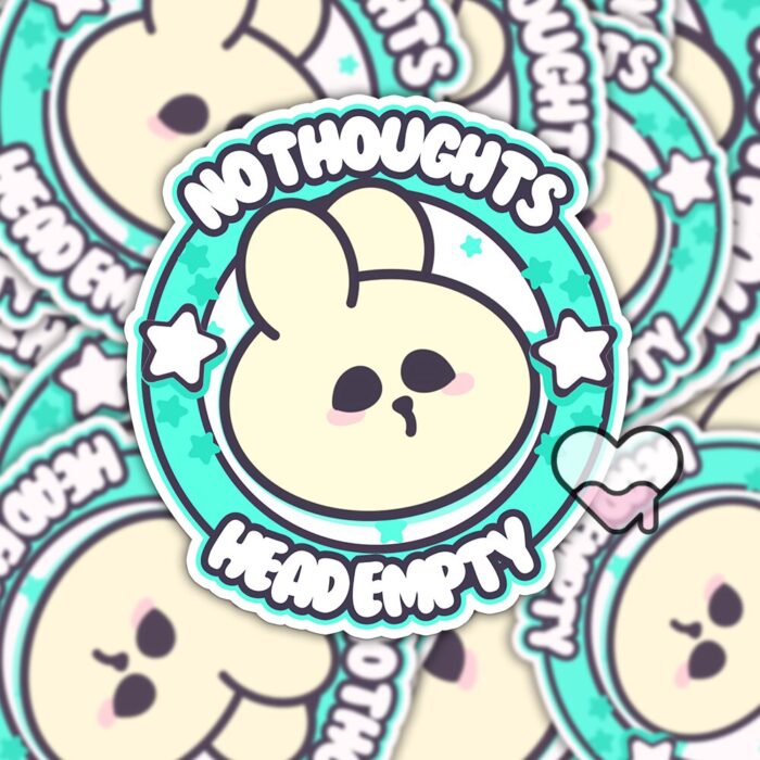 No Thoughts Head Empty Bunny Sticker