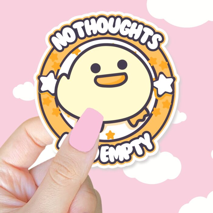 No Thoughts Head Empty Duck Sticker