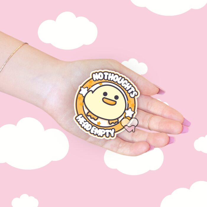 No Thoughts Head Empty Duck Sticker