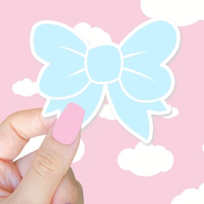 Pastel Bow Blue Sticker