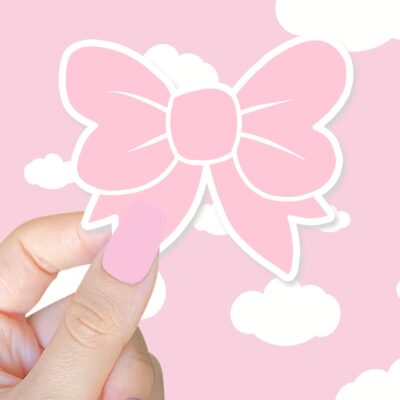 Pastel Bow Pink Sticker