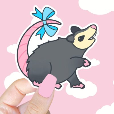 Possum With Bow Sticker