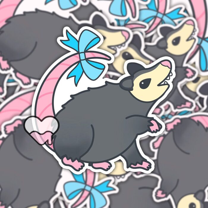 Possum With Bow Sticker