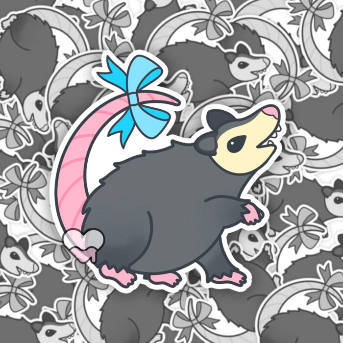 Possum With Bow Sticker