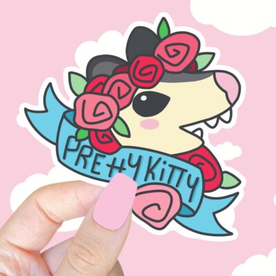 Pretty Kitty Possum Sticker