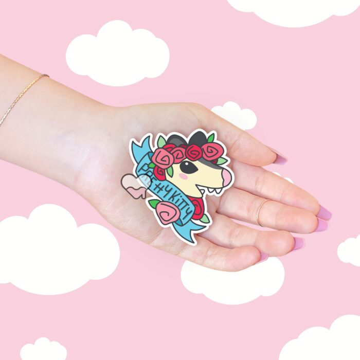 Pretty Kitty Possum Sticker
