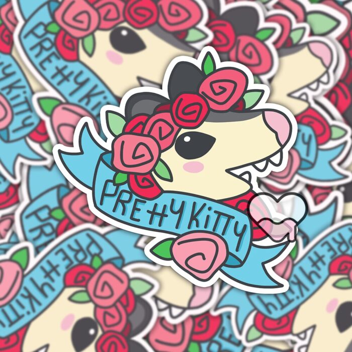 Pretty Kitty Possum Sticker