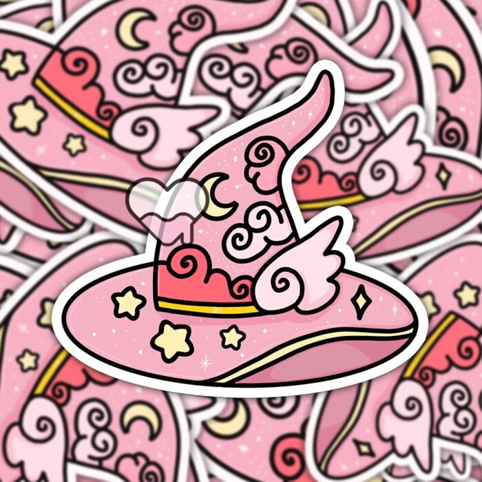 Pretty Pink Magical Hat Sticker