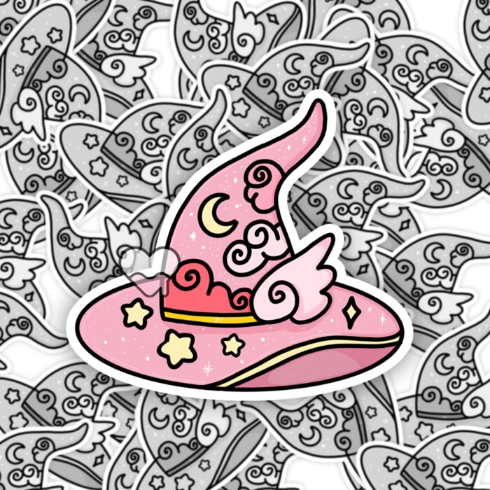 Pretty Pink Magical Hat Sticker