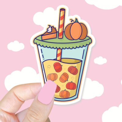 Pumpkin Boba Sticker