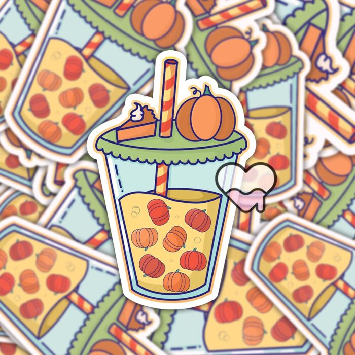 Pumpkin Boba Sticker