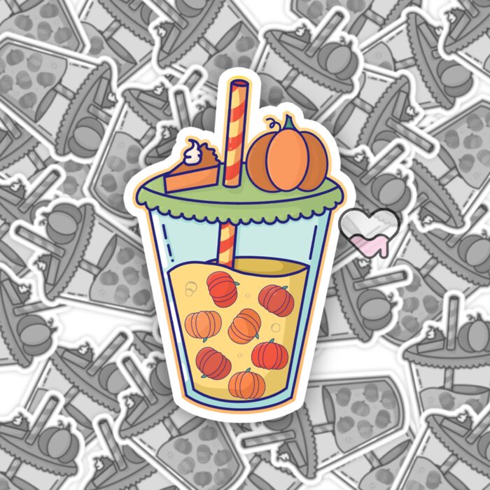 Pumpkin Boba Sticker