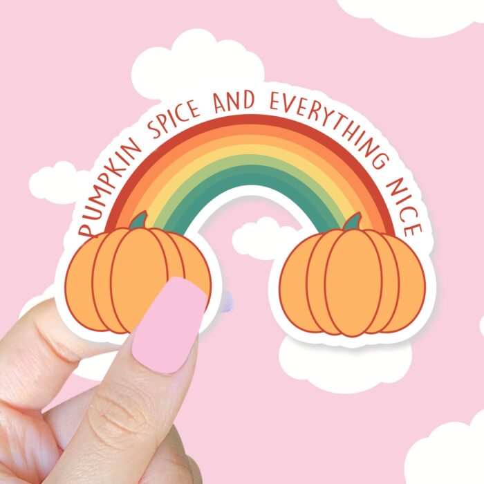 Pumpkin Spice Rainbow Sticker