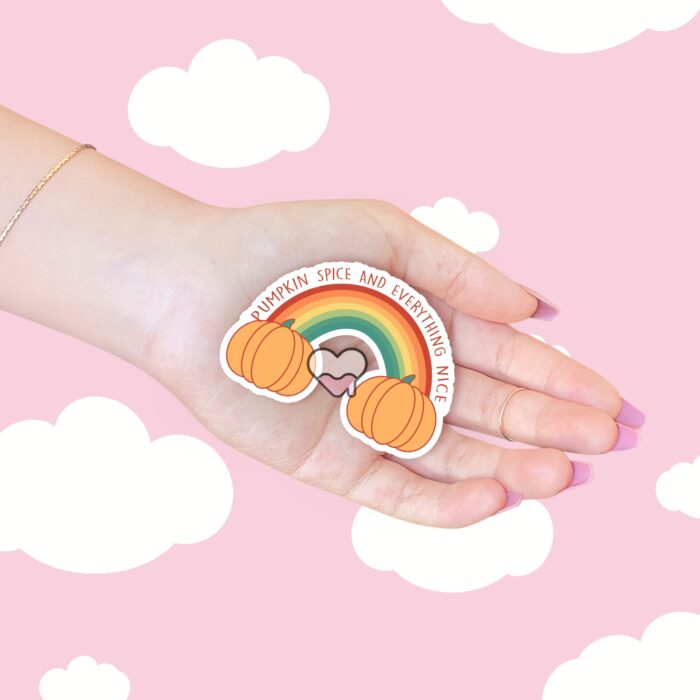 Pumpkin Spice Rainbow Sticker