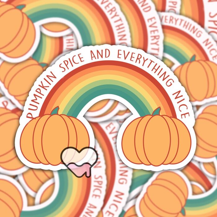 Pumpkin Spice Rainbow Sticker