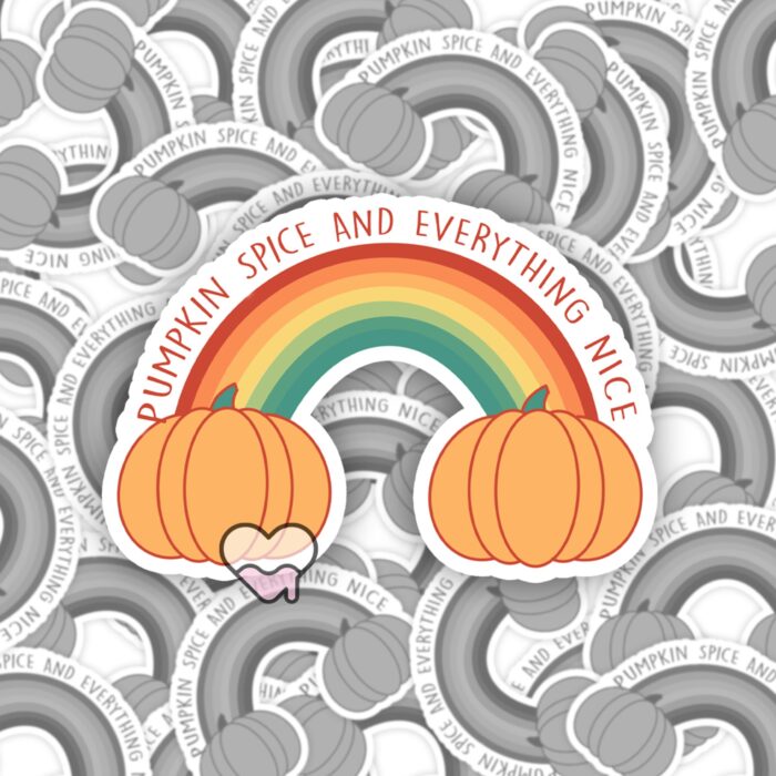 Pumpkin Spice Rainbow Sticker