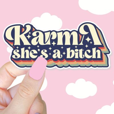 Retro Karma Shes A Bitch Sticker