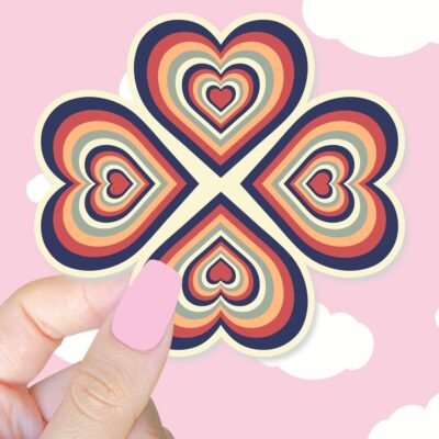 Retro Heart Bouquet Sticker