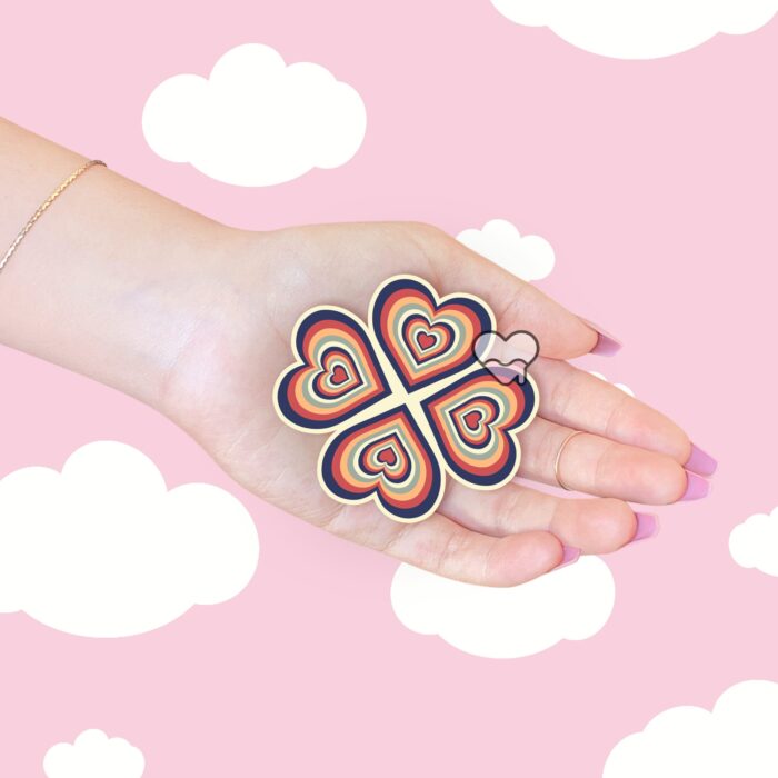 Retro Heart Bouquet Sticker