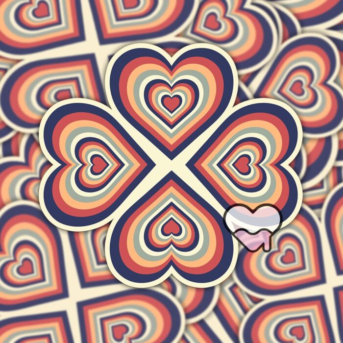 Retro Heart Bouquet Sticker