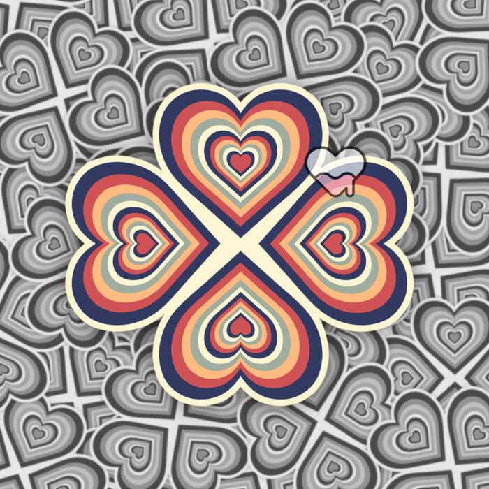 Retro Heart Bouquet Sticker