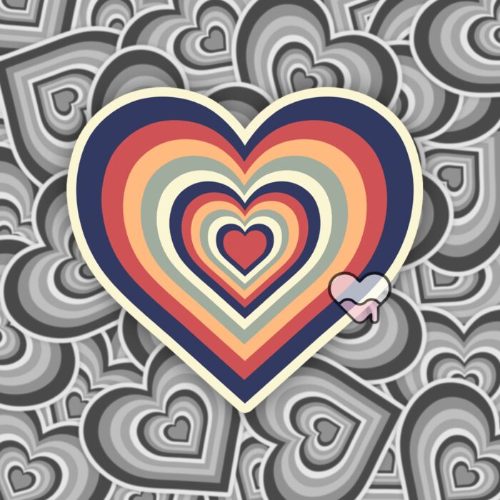 Retro Heart Sticker