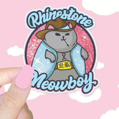 Rhinestone Meowboy Sticker