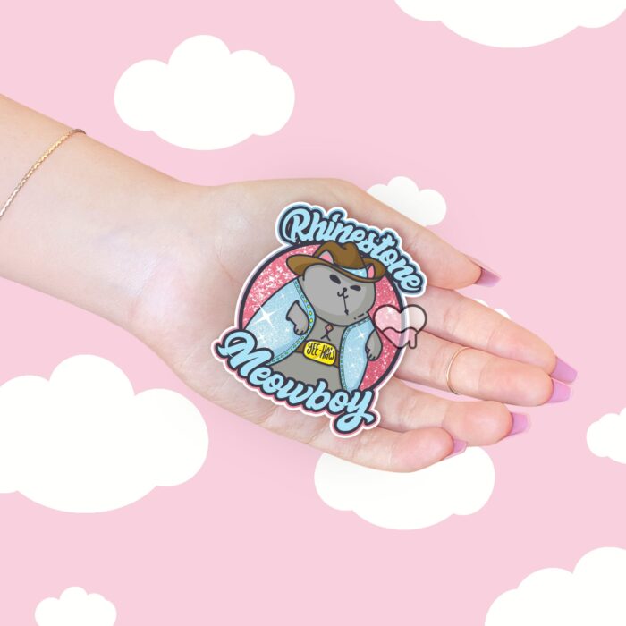 Rhinestone Meowboy Sticker
