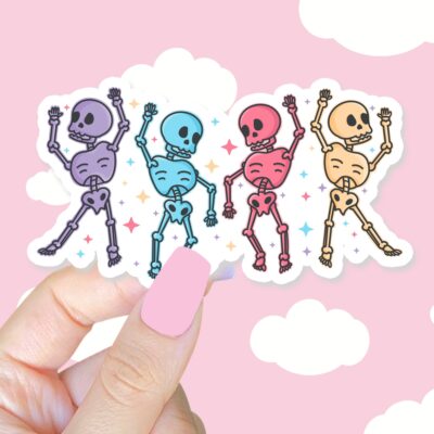 Skeleton Dance Party Sticker