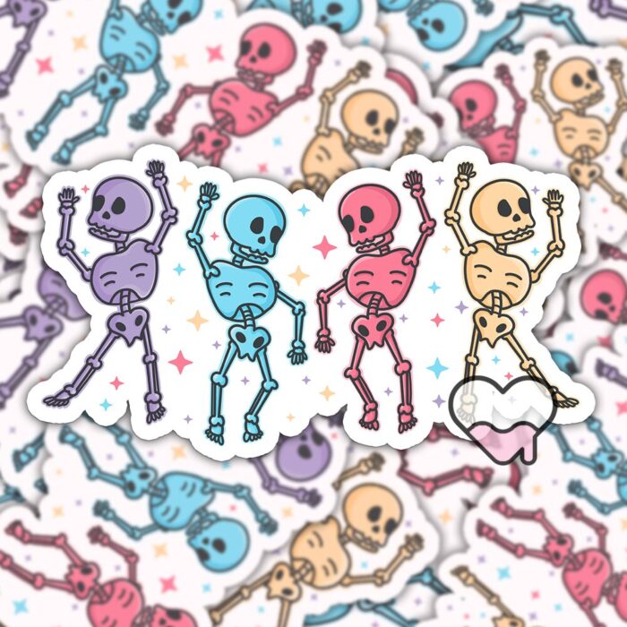 Skeleton Dance Party Sticker