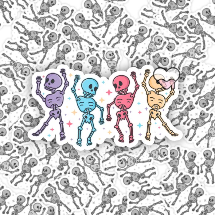 Skeleton Dance Party Sticker