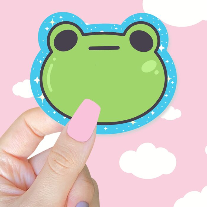 Sparkle Frog Blue Sticker
